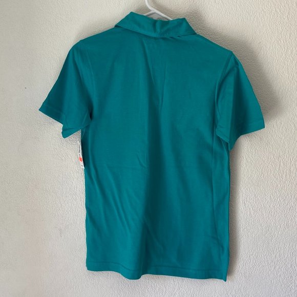 3/$30 Boys Old Navy Teal Color T-Shirt with Collar 100% Cotton Size L NWT - Picture 2 of 3